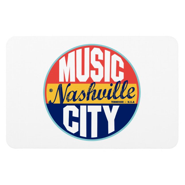 Íman Rótulo Vintage de Nashville (Horizontal)