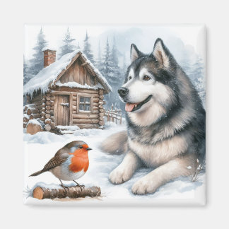 Íman Rouco e ladrão no ímã de neve, cão de neve