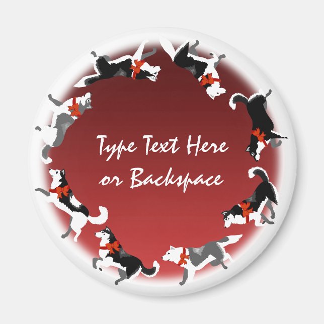 Íman Rouco Imã de geladeira de Natal Cachorro (Frente)