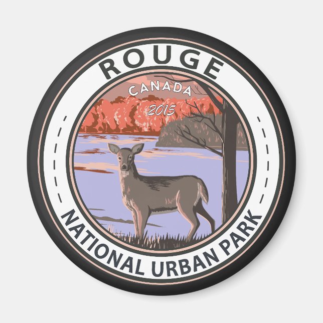 Íman Rouge National Urban Park Canada Vintage Crachá (Frente)
