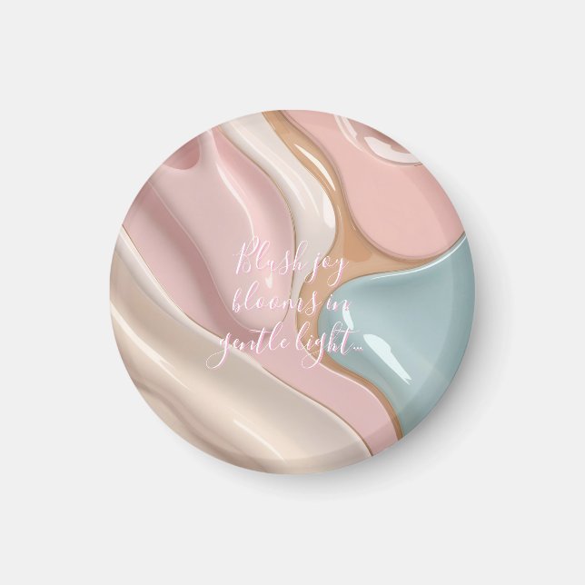 Íman Round magnet in stylish abstract graphic (Frente)