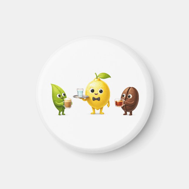 Íman Round Mini Fridge Magnet – Minimal Kitchen Decor (Frente)