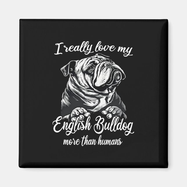 Íman Roupa Buldogue Ama Meu Buldogue Inglês (Frente)
