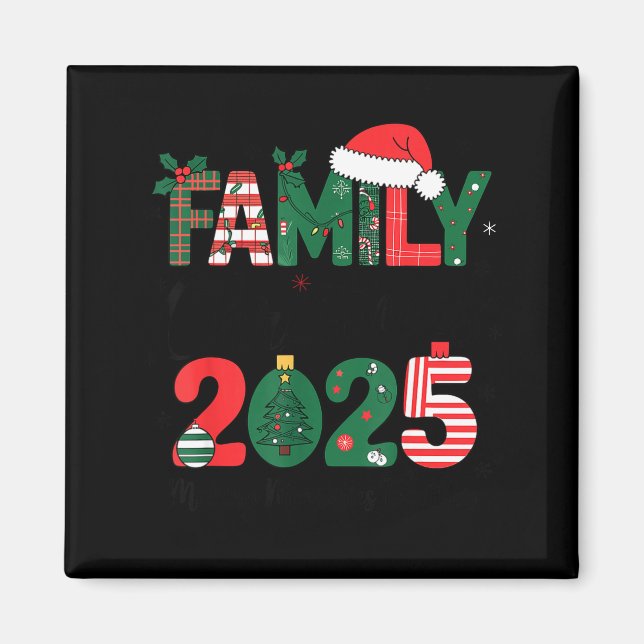 Íman Roupa Combinada de Natal da Família 2025 Esquadrão (Frente)