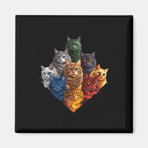 Íman Roupa De Arte De Gatos De Cor Divertida Para Gatos