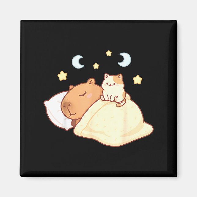Íman Roupa de dormir fofa de capivara Kawaii Sleepybara (Frente)