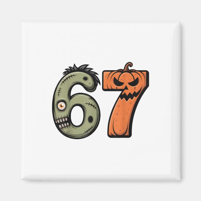Íman Roupa de Halloween engraçada 6 7 Meme 67 Halloween (Frente)