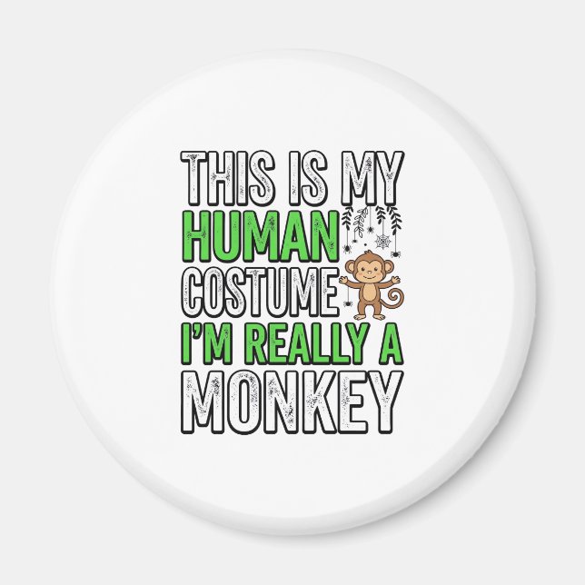 Íman Roupa de Humano de Macaco Engraçado Design de Cami (Frente)