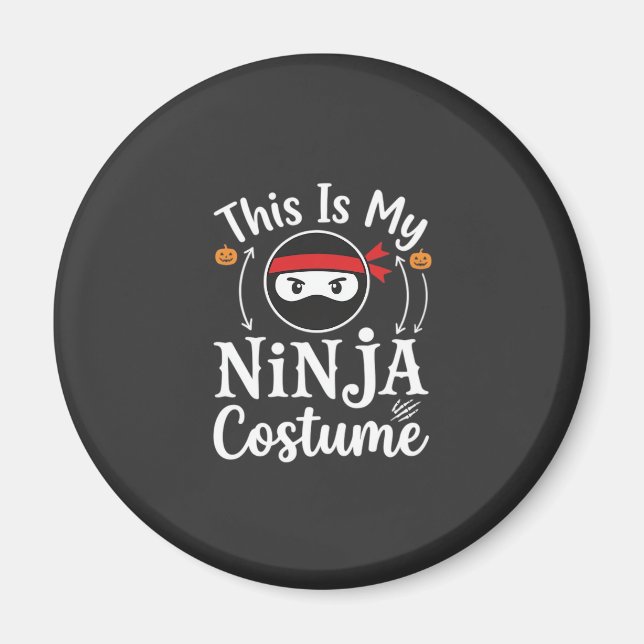 Íman Roupa de Ninja Engraçada Design de Halloween_1 (Frente)
