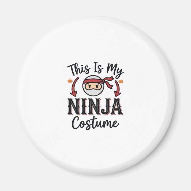 Íman Roupa de Ninja Engraçado Design Vetorial de Hallow (Frente)