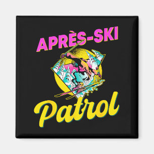 Íman roupa de patrulha de après-esqui retrô dos anos 80