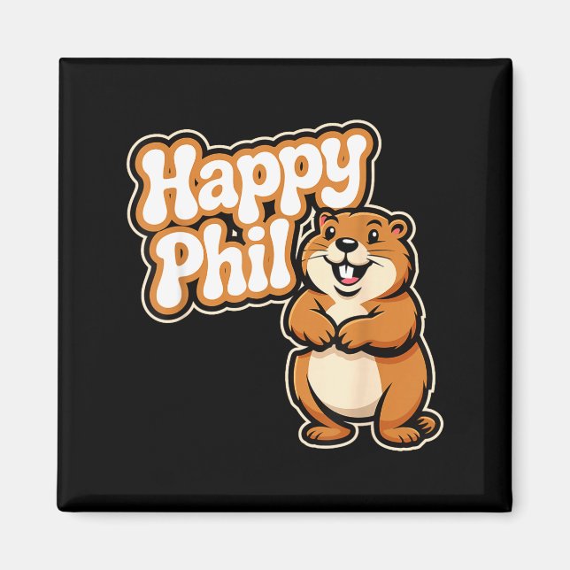 Íman Roupa do Dia da Marmota do Punxy Phils Fofa 2 de F (Frente)