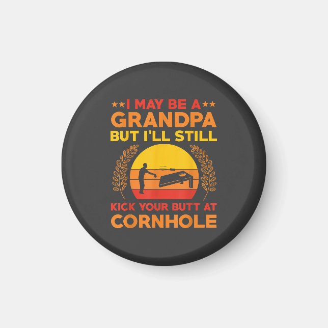 Íman Roupa engraçada de vovô de Cornhole Saco de Lançam (Frente)