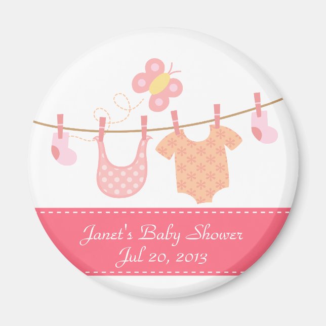 Íman Roupas de bebê penduradas na linha de roupas com b (Frente)