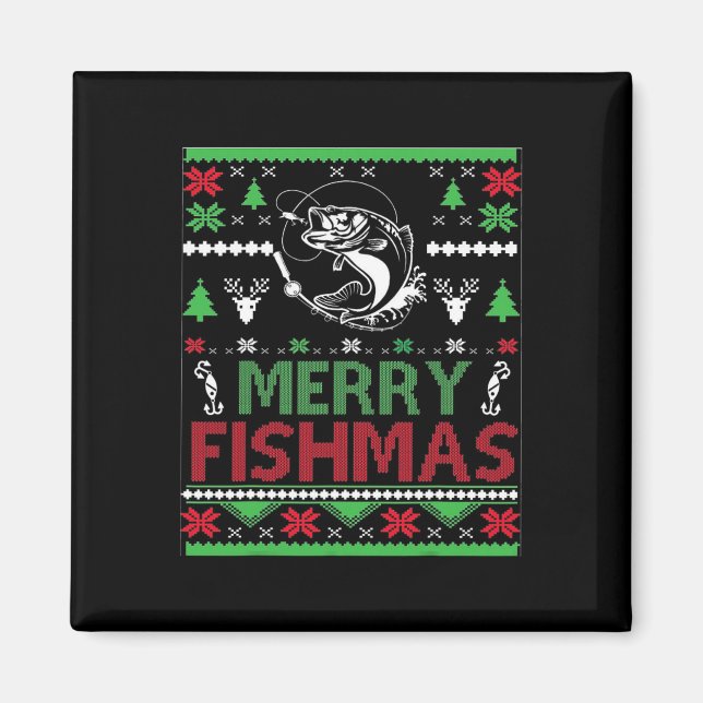 Íman Roupas de Peixe de Natal de Pesca Feia B  (Frente)