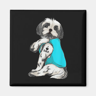 Íman Roupas de Tatuagem Shih Tzu Eu Amo Papai, Presente