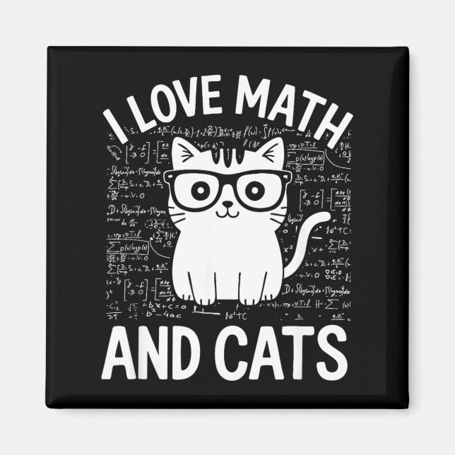 Íman Roupas Divertidas de Matemática e Gatos para Profe (Frente)
