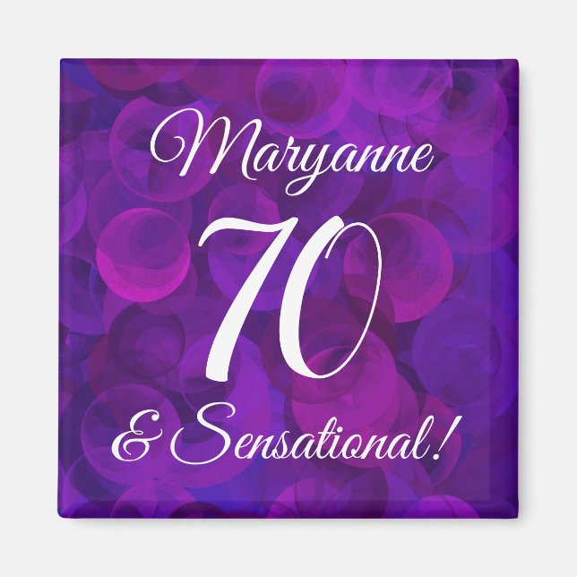 Íman Roxo 70 Elegante e Festa de aniversário sensaciona (Frente)