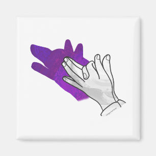 Íman Roxo do lobo da silhueta da mão