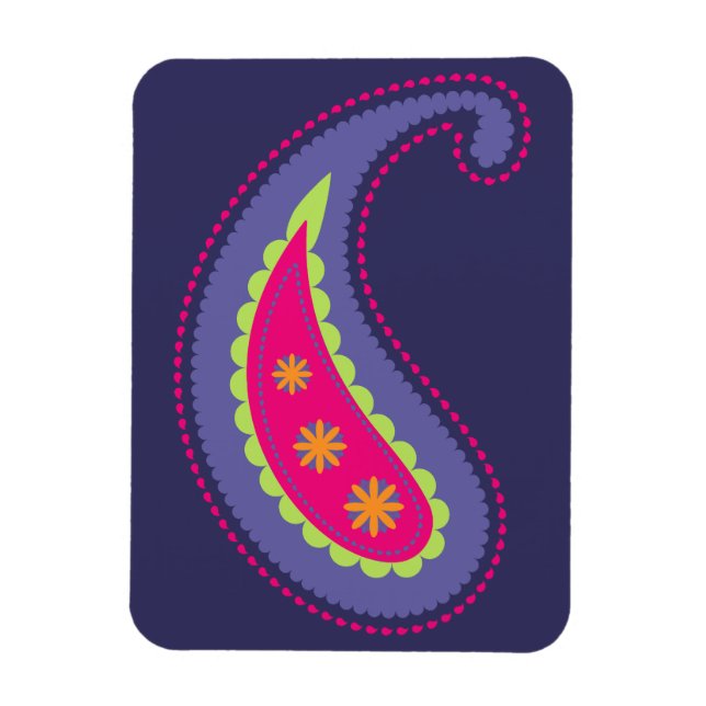 Íman Roxo e Rosa Paisley (Vertical)