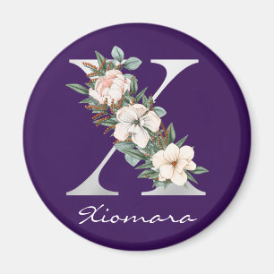 Íman Roxo Elegante Metálico Branco Branco Metálico X