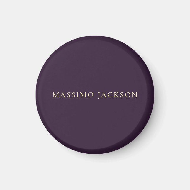 Íman Roxo Escuro Minimalista Simples Moderno  (Frente)