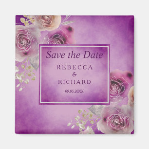 Íman Roxo Floral Salvar a Data