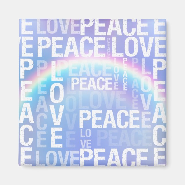 Íman Roxo Rainbow White Peace Love (Frente)