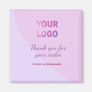 Íman Roxo seu logotipo conectar conosco mídia social