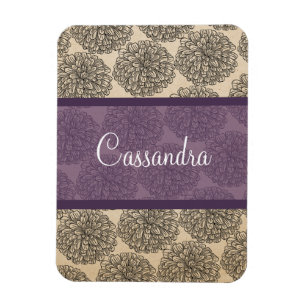 Íman Roxo Vintage Zinnia Premium Magnet