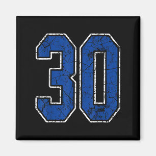 Íman Royal Blue E White Number 30 Jersey Player Unifo