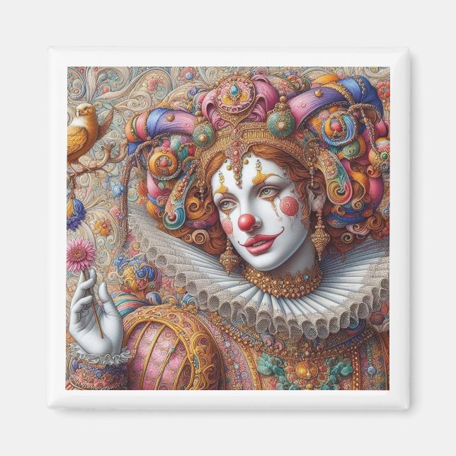 Íman "Royal Harlequin Elegance - Magnet Artístico" (Frente)