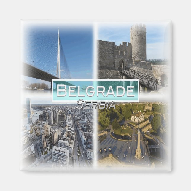 Íman RS0004 Europa, Sérvia, Belgrado, frigorífico (Frente)