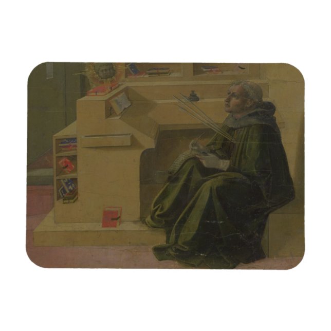 Íman Rua. Augustine em seu Estudo (predella do Barbad (Horizontal)