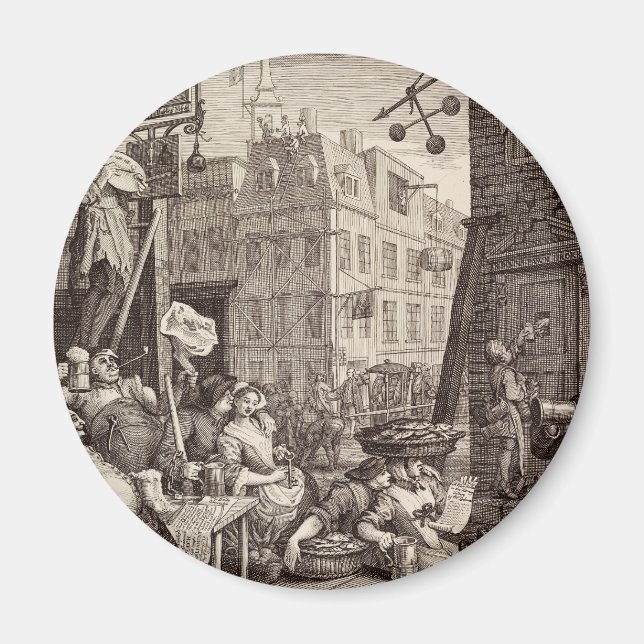 Íman Rua da Cerveja de William Hogarth (Frente)