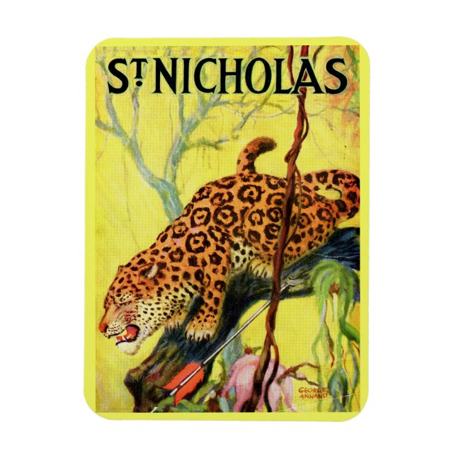 Íman rua de 1929. Leopardo cobrir da revista Nicholas (Vertical)