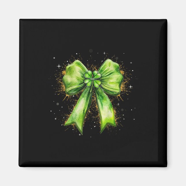Íman Rua de Arco de Shamrock irlandês sortudo. Da de Pa (Frente)