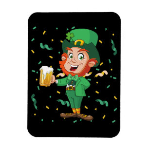 Íman Rua de cerveja de Bebendo Leprechaun. Dia de Patri