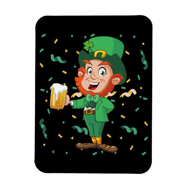 Íman Rua de cerveja de Bebendo Leprechaun. Dia de Patri (Vertical)