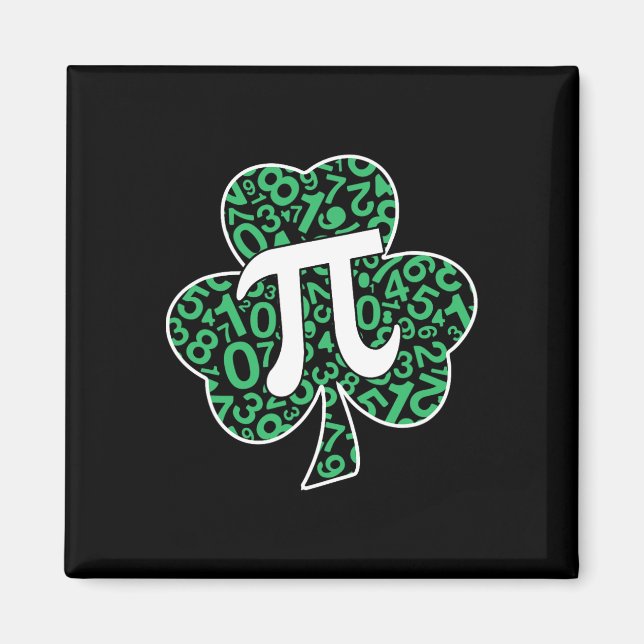 Íman Rua de Shamrock Pi Day, Dia de Patrick e Matemátic (Frente)