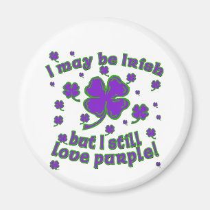 Íman Rua de Shamrock roxo. Design de Dia de Patrick