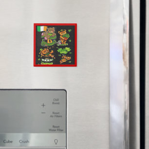 Íman Rua de Urso de Teddy. Coleção de Dia de Patrick