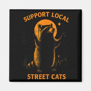 Íman Rua Engraçado Cat Vintage Raccoon Halloween Para H