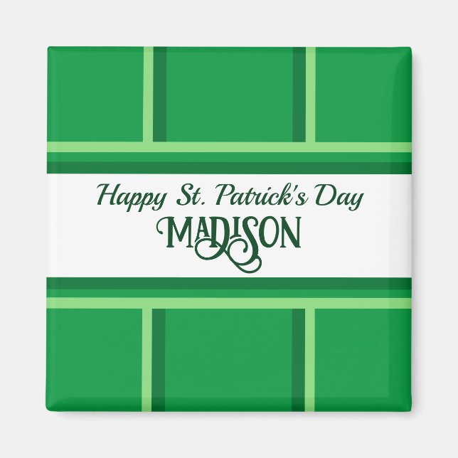 Íman Rua Feliz Elegante, nome personalizado do dia de P (Frente)