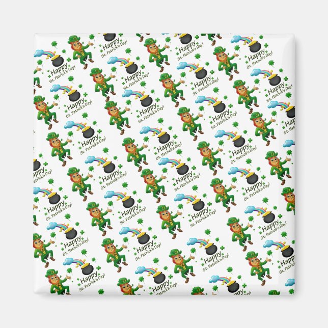 Íman Rua Feliz, o dia de Patrick Magnets Leprechaun (Frente)