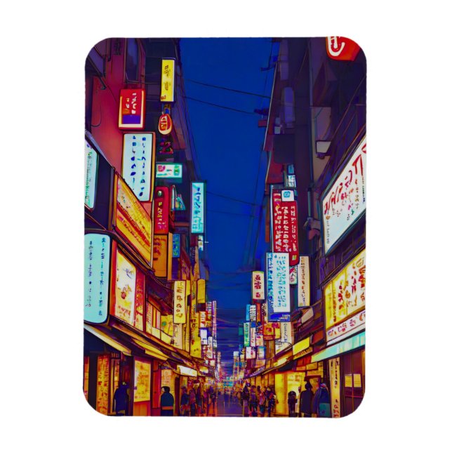 Íman Rua Japonesa à Noite  (Vertical)