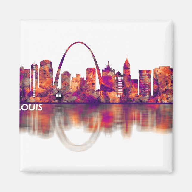 Íman Rua Louis Missouri Skyline (Frente)