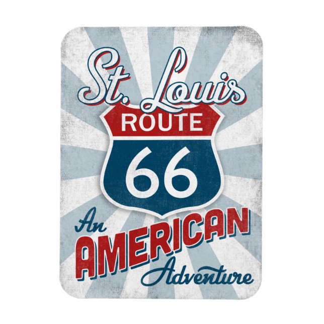 Íman Rua Louis Route 66 Vintage America Missouri (Vertical)