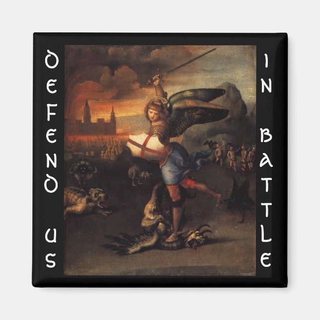 Íman Rua Michael e Dragão, preto marrom (Frente)