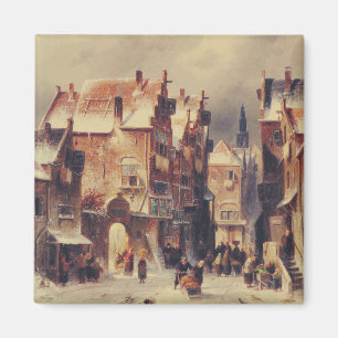 Íman Rua nevada em Haarlem por Charles Leickert